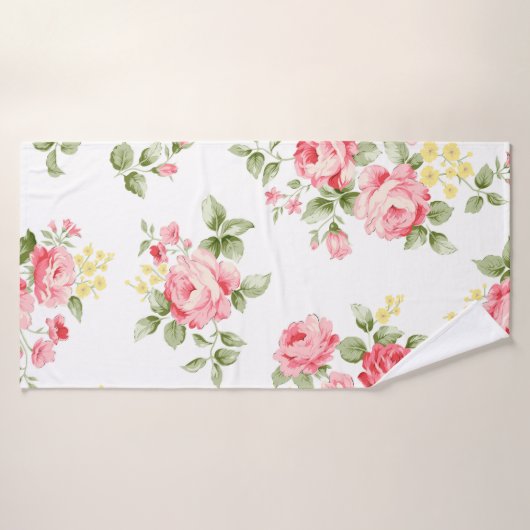 Prachtig roos bloempatroon, kleine florale bouqu badhanddoek (Badhanddoek)