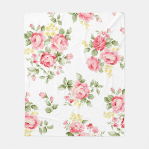 Prachtig roos bloempatroon, kleine florale bouqu fleece deken