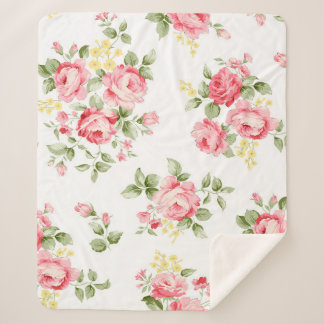 Prachtig roos bloempatroon, kleine florale bouqu sherpa deken