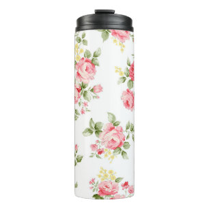Prachtig roos bloempatroon, kleine florale bouqu thermosbeker