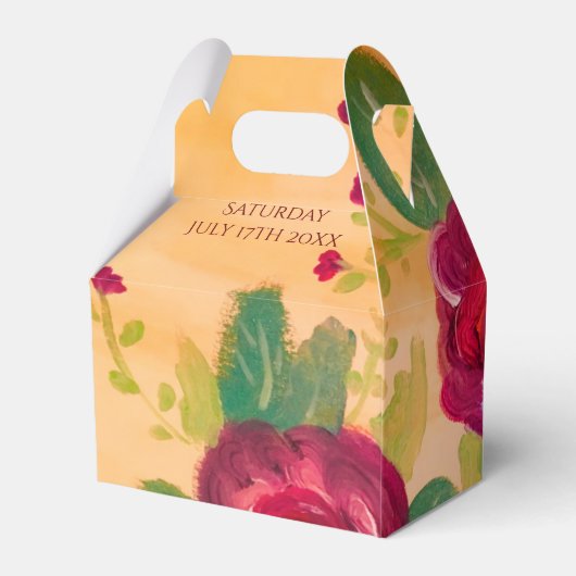 Prachtig Roos Bloemrijke bruiloft gunsten Bedankdoosjes (Achterkant)