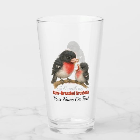 Prachtig Roos Borstbreek Glas (Achterkant)