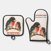 Prachtig Roos Borstbreek Ovenwant & Pannenlap Set (Voorkant)