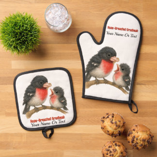 Prachtig Roos Borstbreek Ovenwant & Pannenlap Set