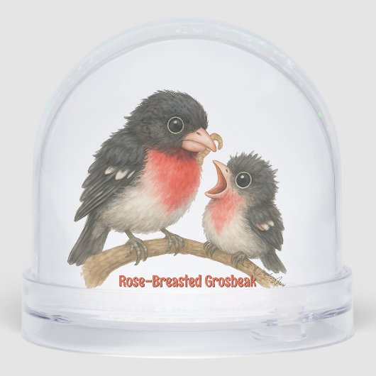 Prachtig Roos Borstbreek Sneeuwbol (Achterkant)