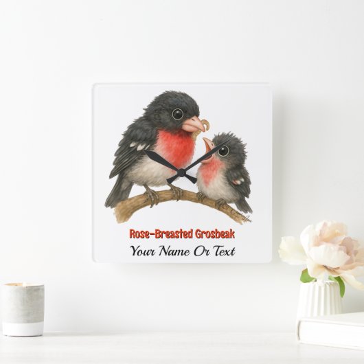 Prachtig Roos Borstbreek Vierkante Klok (Huis)