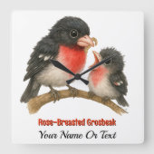 Prachtig Roos Borstbreek Vierkante Klok (Voorkant)