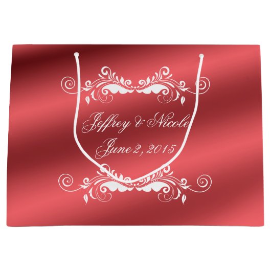 Prachtig Roos Elegant Satin Wedding Large Cadeautasje