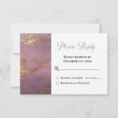 Prachtig Roos en goudmarmer RSVP Gelieve te antwoo (Voorkant)