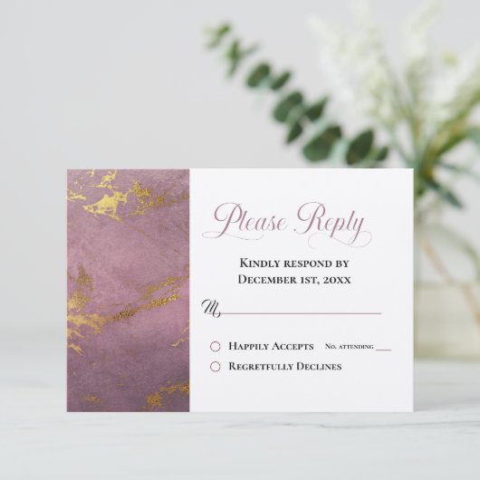 Prachtig Roos en goudmarmer RSVP Gelieve te antwoo (Staand voorkant)