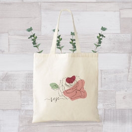 Prachtig Roos minimalistische lijnkunst Tote Bag