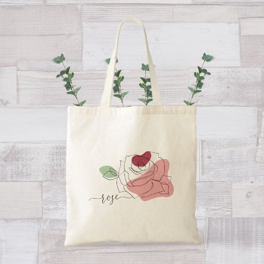 Prachtig Roos minimalistische lijnkunst Tote Bag