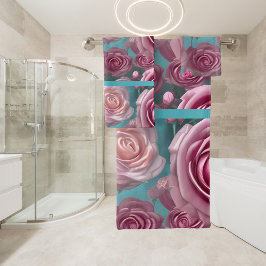 Prachtig roos patroon in  uiterlijk bad handdoek