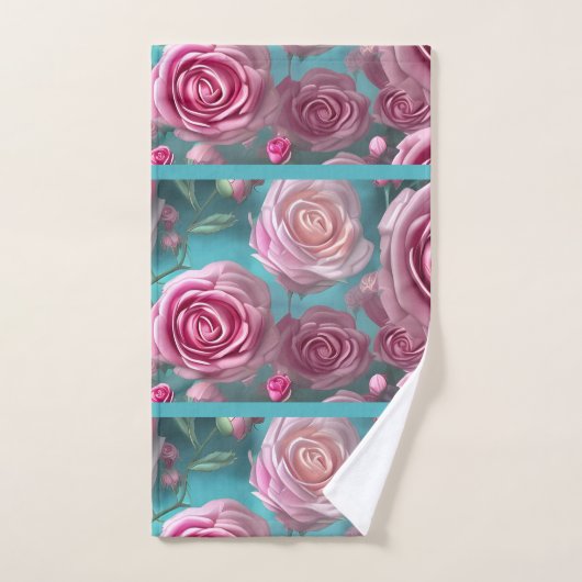 Prachtig roos patroon in  uiterlijk bad handdoek (Handdoek)