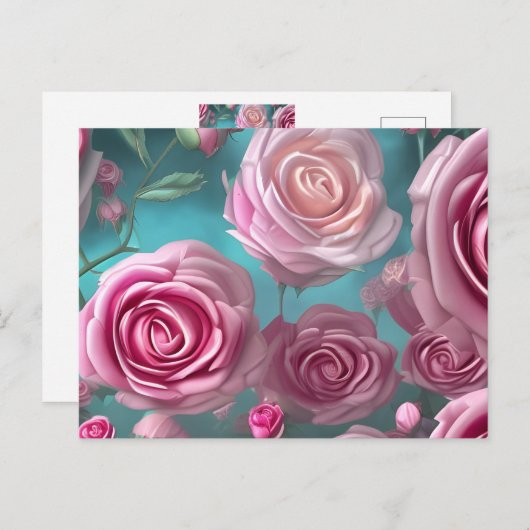 Prachtig roos patroon in  uiterlijk briefkaart (Voorkant / Achterkant)