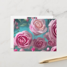 Prachtig roos patroon in  uiterlijk briefkaart