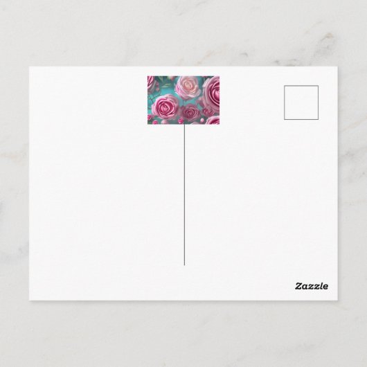 Prachtig roos patroon in  uiterlijk briefkaart (Achterkant)