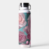 Prachtig roos patroon in  uiterlijk waterfles (Achterkant)