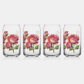Prachtig Roos Roze Drinkware Set Blikvorm Glas (Achterkant)