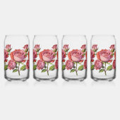 Prachtig Roos Roze Drinkware Set Blikvorm Glas (Links)