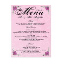 Prachtig Roos Wedding Dinner Menu Dank u