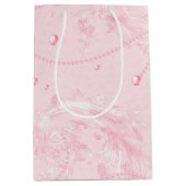 Prachtig Roze Blush Elegante Parels Bruiloft Feest Medium Cadeauzakje (Voorkant)