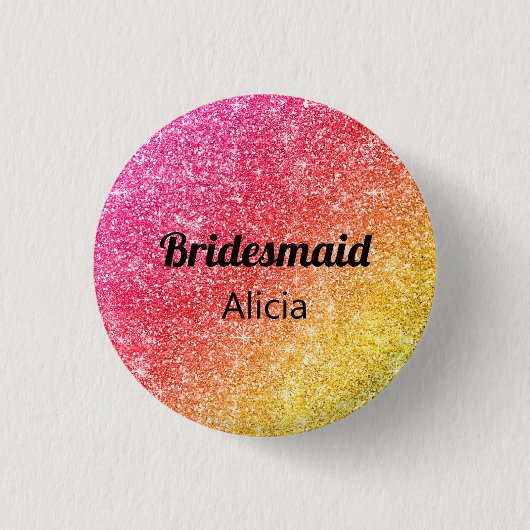 Prachtig roze bruidsmeisje geel goud knoop ronde button 3,2 cm (Voorkant)