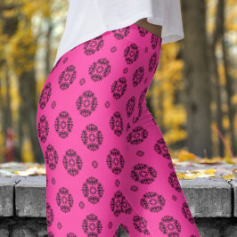 Prachtig roze en zwart Mandela patroon Leggings