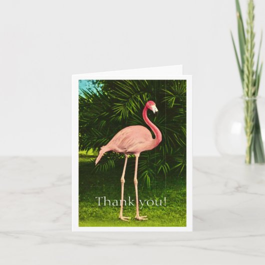 Prachtig roze flamingo bedankkaart (Voorkant)