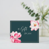 Prachtig Roze Floral Magnolia Gift Certificate (Staand voorkant)