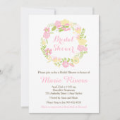 Prachtig Roze Floral Wreate Vrijgezellenfeest Kaart (Voorkant)