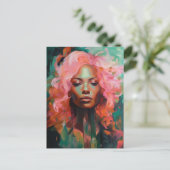 Prachtig roze haar briefkaart (Staand voorkant)