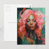 Prachtig roze haar briefkaart (Voorkant / Achterkant)