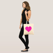 Prachtig roze hart tote bag (Voorkant (model))