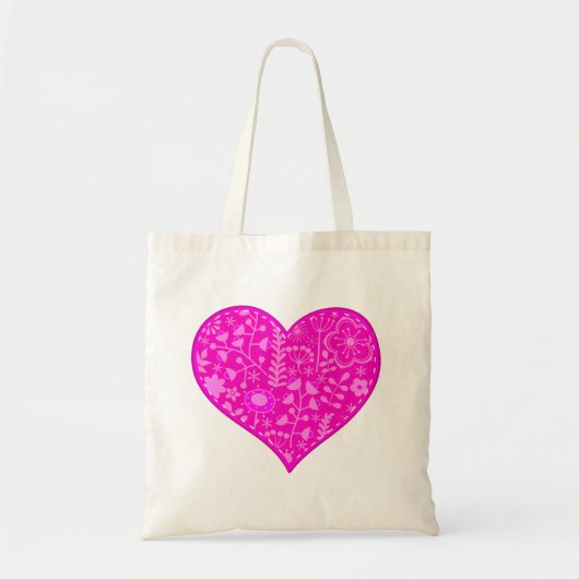 Prachtig roze hart tote bag (Voorkant)