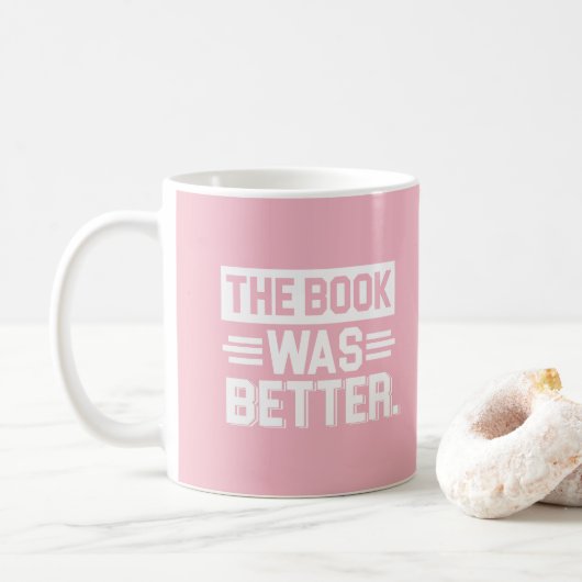 Prachtig roze leesadvies - Het boek was beter Koffiemok (Met donut)