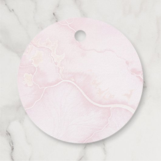 Prachtig Roze Waterverf Roos Floral Baby shower Bedankjes Labels (Achterkant)