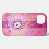 Prachtig roze, wervelingen & stippen girly monogra Case-Mate iPhone case (Achterkant (horizontaal))