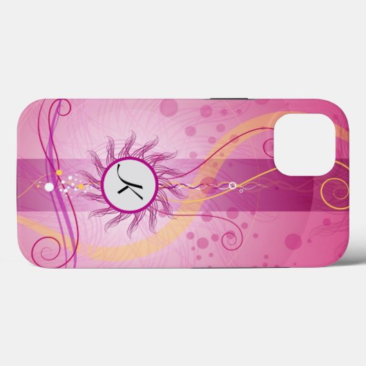 Prachtig roze, wervelingen & stippen girly monogra Case-Mate iPhone case (Achterkant (horizontaal))