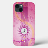 Prachtig roze, wervelingen & stippen girly monogra Case-Mate iPhone case (Achterkant)