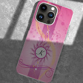 Prachtig roze, wervelingen & stippen girly monogra Case-Mate iPhone case
