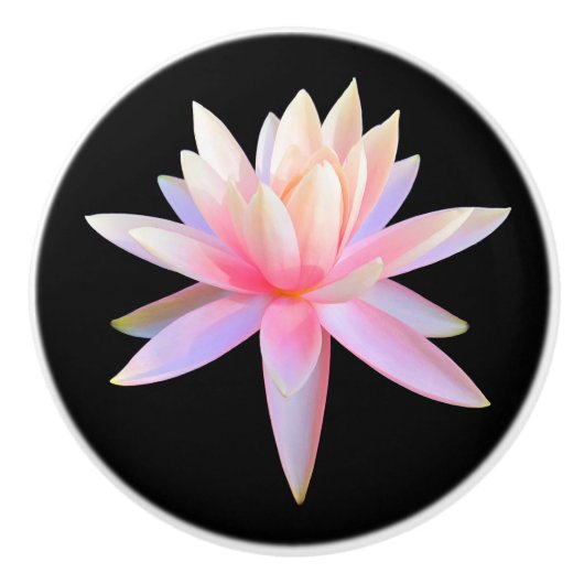 Prachtig roze witte Lotus Flower Pattern Keramische Knop (Voorkant)