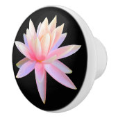 Prachtig roze witte Lotus Flower Pattern Keramische Knop (Rechts)