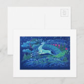 Prachtig Russisch Blauw Kerstrendier Feestdagenkaart (Voorkant / Achterkant)