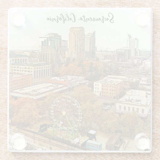 Prachtig Sacramento California City Uitzicht Glazen Onderzetter (Achterkant)