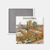 Prachtig Sacramento California City Uitzicht Magneet (Voorkant / Achterkant)