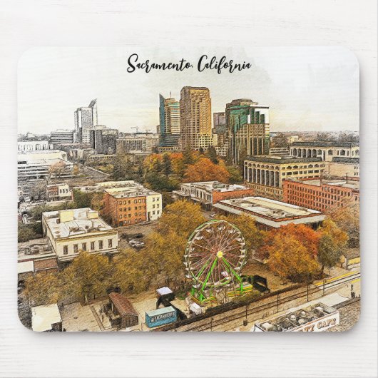 Prachtig Sacramento California City Uitzicht Muismat (Voorkant)