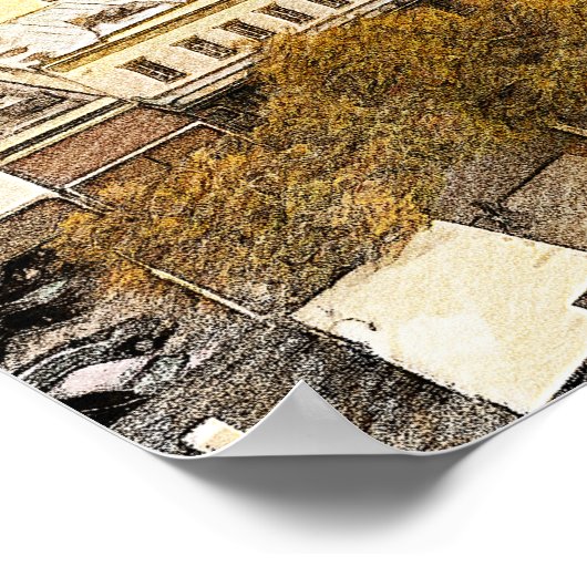 Prachtig Sacramento California City Uitzicht Poster (Hoek)