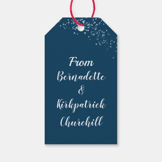 Prachtig Santa Christmas Label Cadeaulabel (Achterkant)