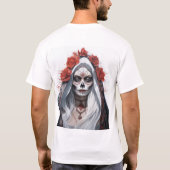 Prachtig Santa Muerte Portret Dia de los Muertos T-shirt (Achterkant)